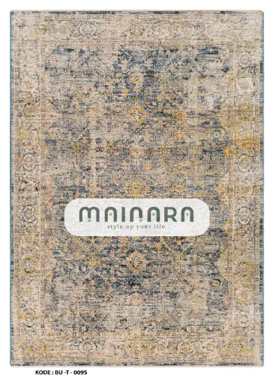 Karpet Tradisional (BU-T-0095) - Blue,Cream
