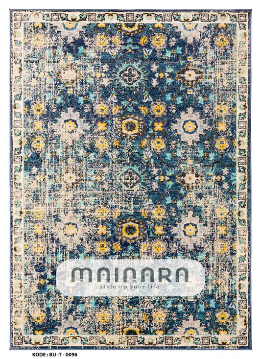 Karpet Tradisional (BU-T-0096) - Blue,Yellow