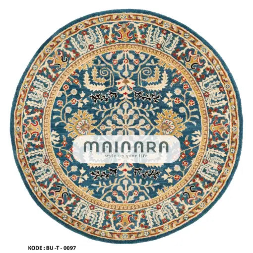 Karpet Tradisional (BU-T-0097) - Blue,Tosca,Gold