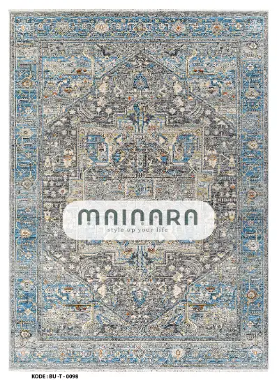Karpet Tradisional (BU-T-0098) - Blue,Grey