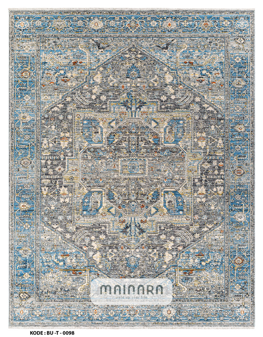 Karpet Tradisional (BU-T-0098) - Blue,Grey