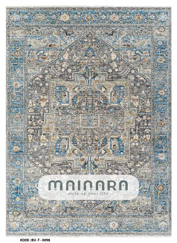 Karpet Tradisional (BU-T-0098) - Blue,Grey