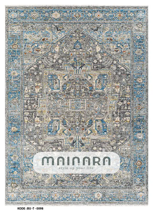 Karpet Tradisional (BU-T-0098) - Blue,Grey