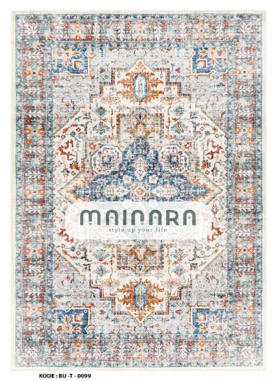 Karpet Tradisional (BU-T-0099) - Blue,Grey,Orange