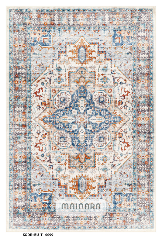 Karpet Tradisional (BU-T-0099) - Blue,Grey,Orange