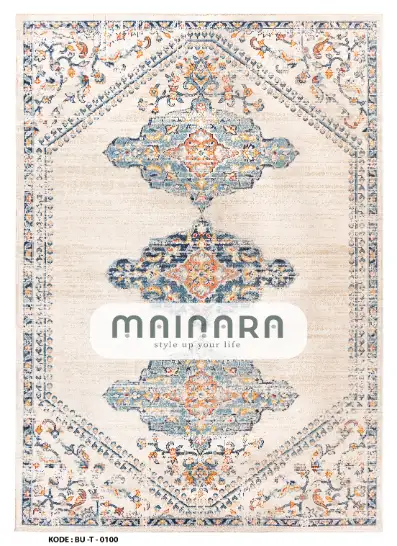 Karpet Tradisional (BU-T-0100) - Blue,Cream,Orange