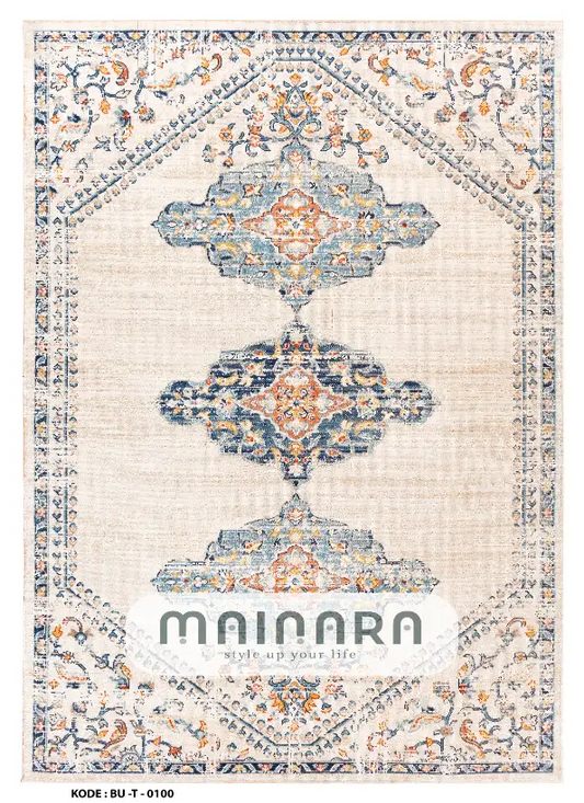 Karpet Tradisional (BU-T-0100) - Blue,Cream,Orange