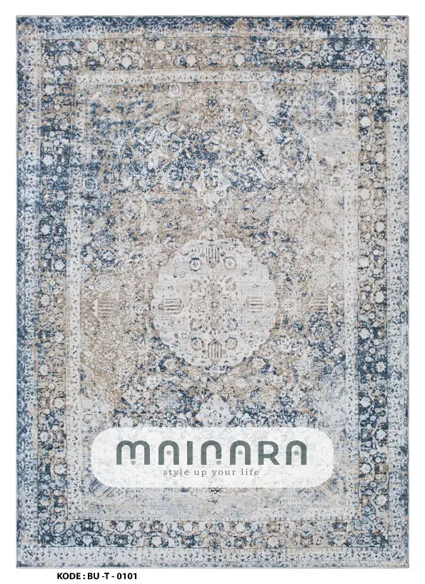 Karpet Tradisional (BU-T-0101) - Blue,Grey,Cream
