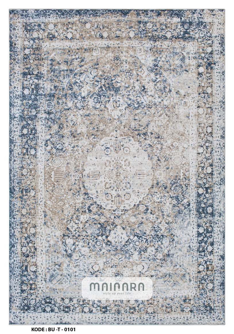 Karpet Tradisional (BU-T-0101) - Blue,Grey,Cream