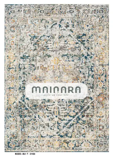 Karpet Tradisional (BU-T-0103) - Blue,Grey,Green,Yellow