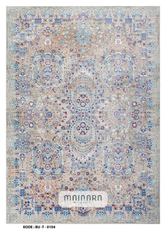 Karpet Tradisional (BU-T-0104) - Blue,Grey,OrRange