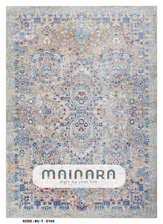 Karpet Tradisional (BU-T-0104) - Blue,Grey,OrRange