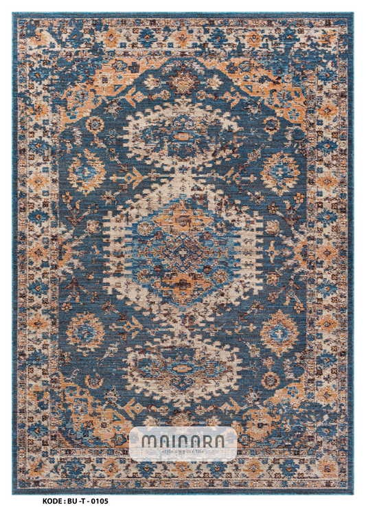 Karpet Tradisional (BU-T-0105) - Blue,Orange,Brown