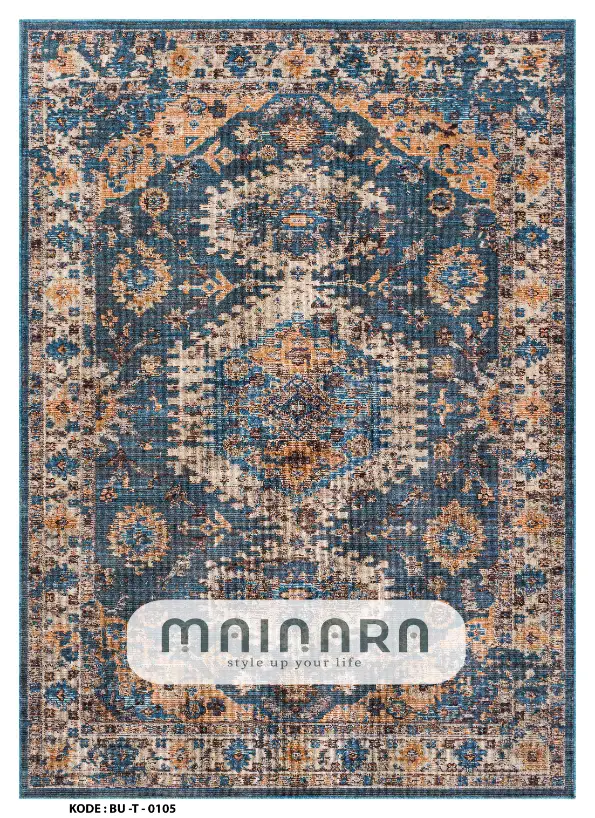 Karpet Tradisional (BU-T-0105) - Blue,Orange,Brown