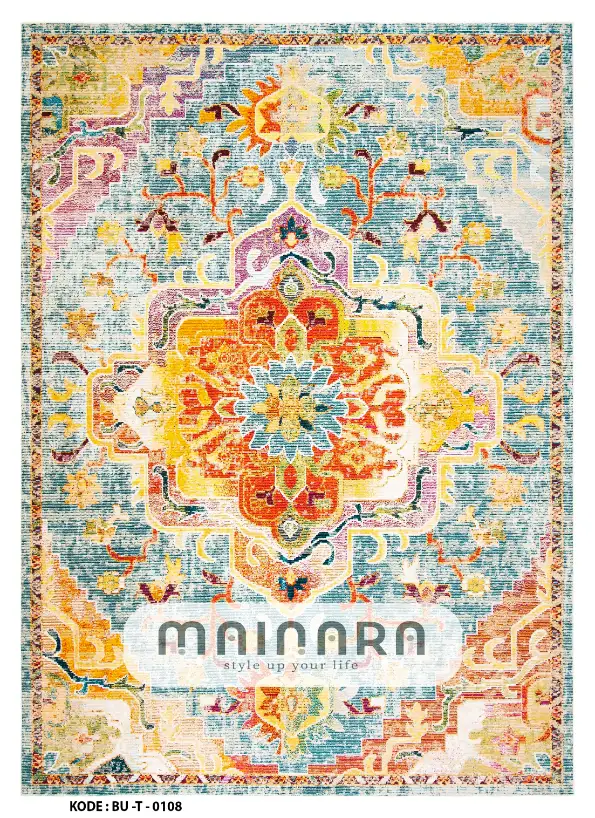 Karpet Tradisional (BU-T-0108) - Blue,Orange,Pink,Yellow