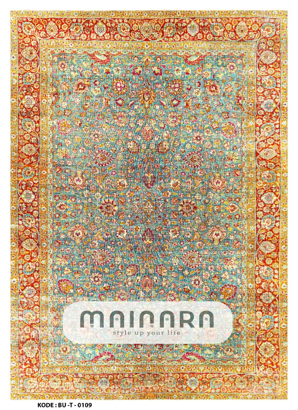 Karpet Tradisional (BU-T-0109) - Blue,Yellow,Orange