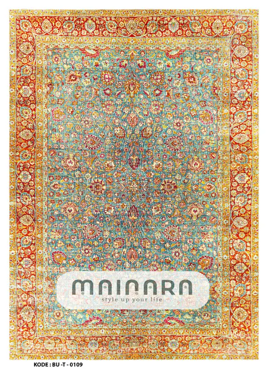 Karpet Tradisional (BU-T-0109) - Blue,Yellow,Orange