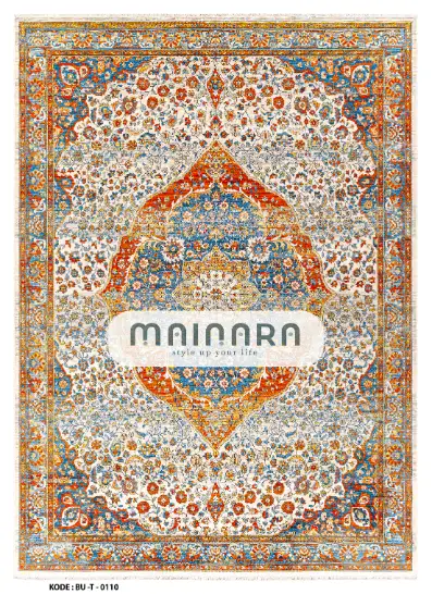 Karpet Tradisional (BU-T-0110) - Blue,Orange,Yellow