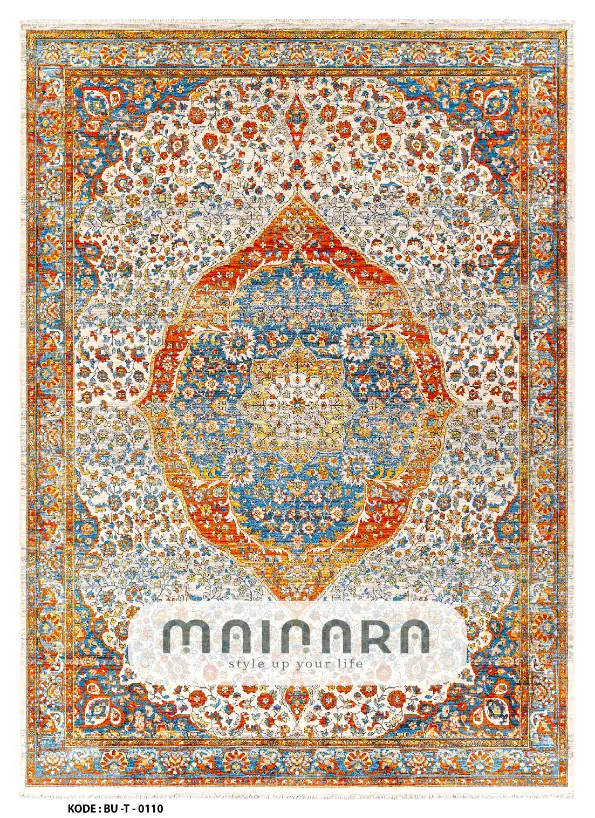 Karpet Tradisional (BU-T-0110) - Blue,Orange,Yellow