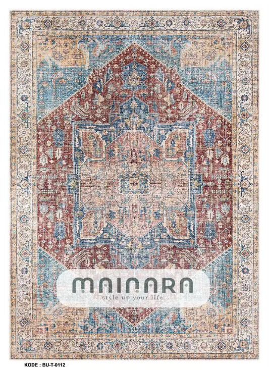 Karpet Tradisional (BU-T-0112) - Blue,Brown,Orange