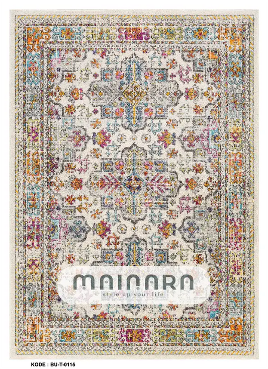 Karpet Tradisional (BU-T-0115) - Blue,Grey,Orange,Pink