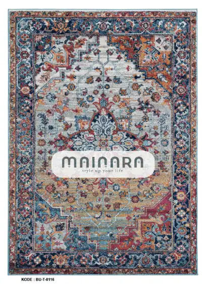 Karpet Tradisional (BU-T-0116) - Blue,Brown,Orange,Red