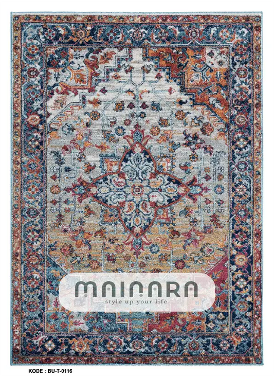 Karpet Tradisional (BU-T-0116) - Blue,Brown,Orange,Red