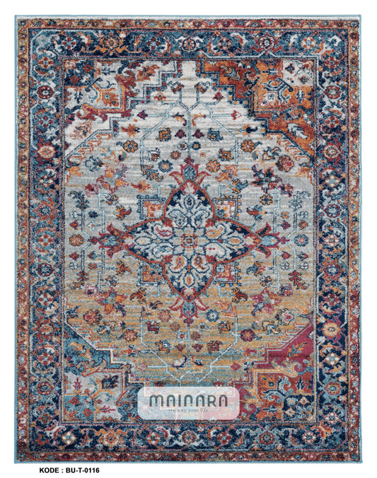 Karpet Tradisional (BU-T-0116) - Blue,Brown,Orange,Red