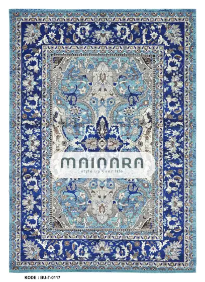 Karpet Tradisional (BU-T-0117) - Blue,Grey