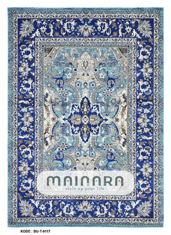 Karpet Tradisional (BU-T-0117) - Blue,Grey