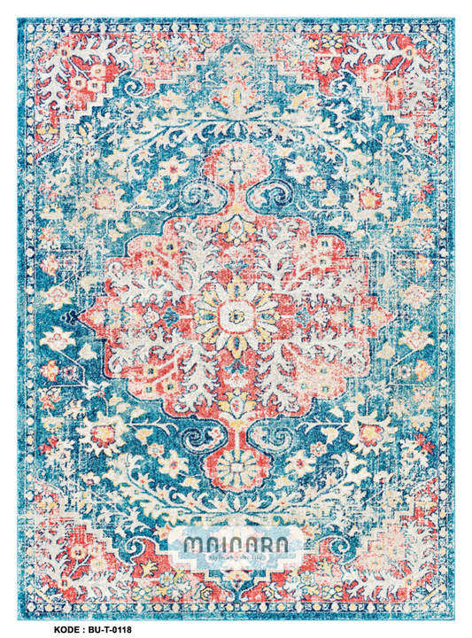 Karpet Tradisional (BU-T-0118) - Blue,Pink