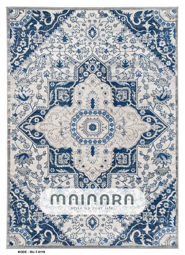 Karpet Tradisional (BU-T-0119) - Blue,Grey