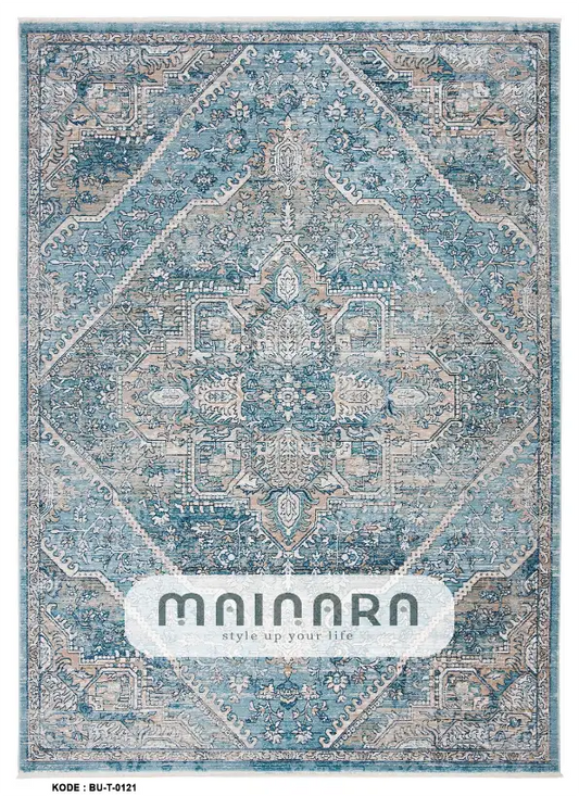 Karpet Tradisional (BU-T-0121) - Blue,Grey
