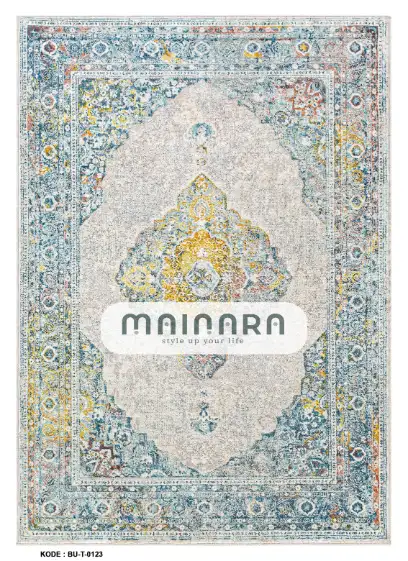 Karpet Tradisional (BU-T-0123) - Blue,Yellow,Grey