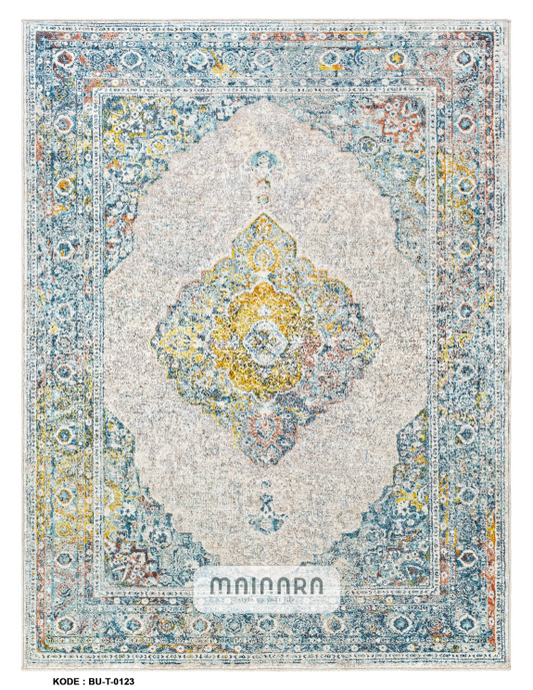 Karpet Tradisional (BU-T-0123) - Blue,Yellow,Grey