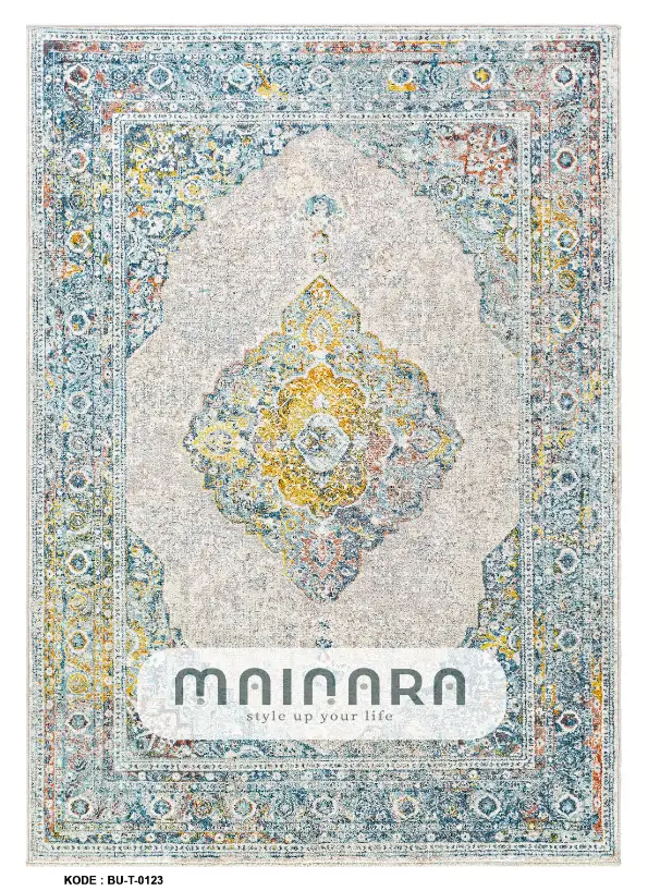 Karpet Tradisional (BU-T-0123) - Blue,Yellow,Grey