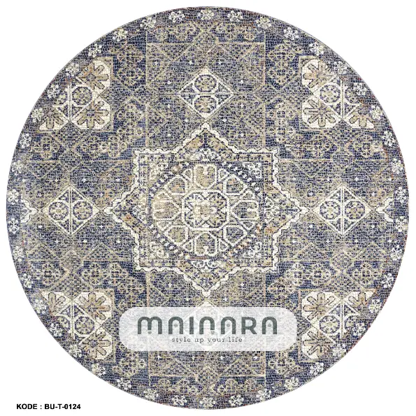 Karpet Tradisional (BU-T-0124) - Blue,Grey,Cream