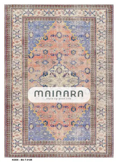 Karpet Tradisional (BU-T-0125) - Blue,Pink,Brown