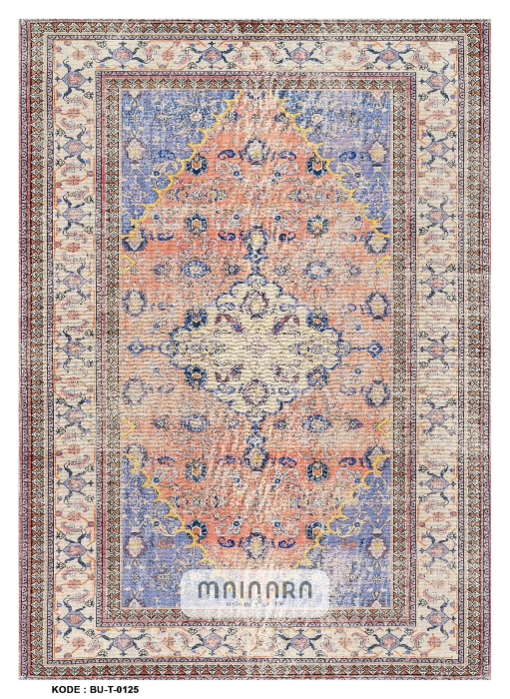 Karpet Tradisional (BU-T-0125) - Blue,Pink,Brown