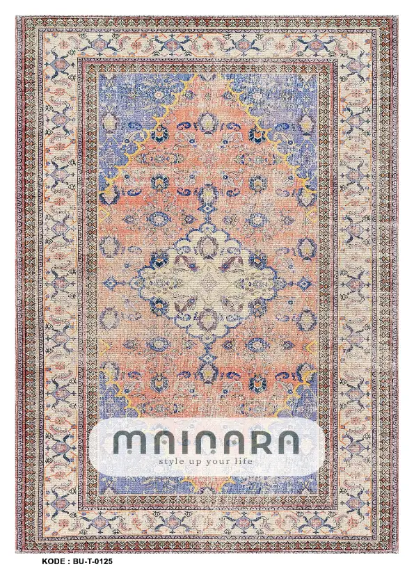 Karpet Tradisional (BU-T-0125) - Blue,Pink,Brown