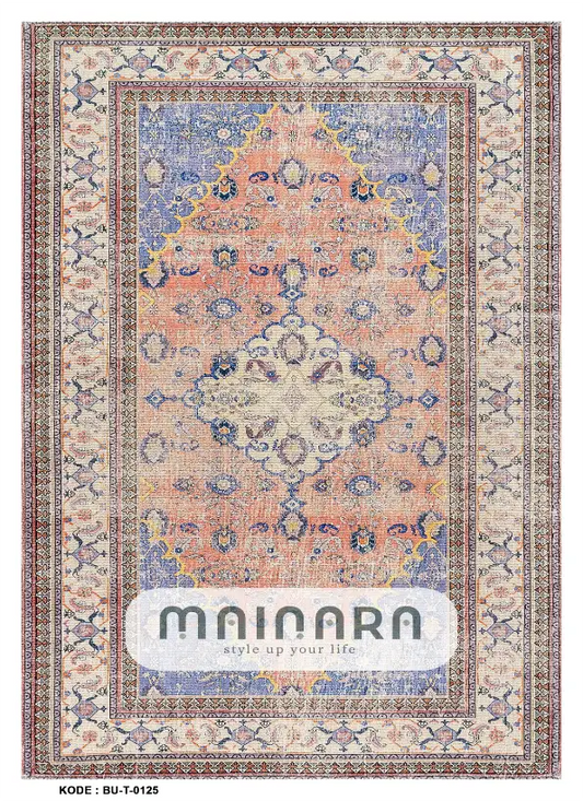 Karpet Tradisional (BU-T-0125) - Blue,Pink,Brown