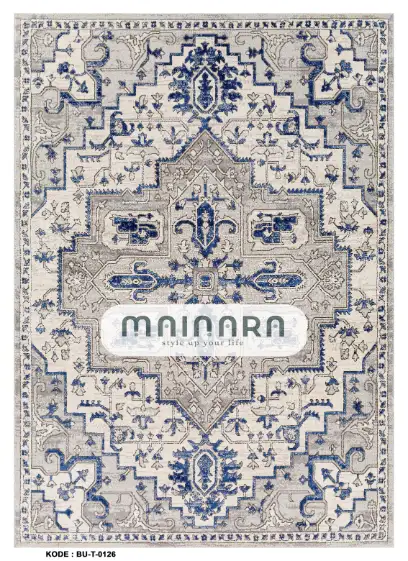 Karpet Tradisional (BU-T-0126) - Blue,Grey