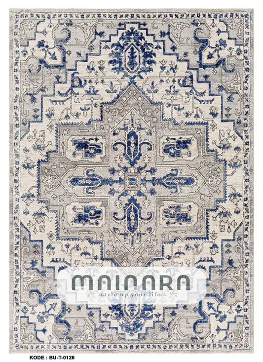 Karpet Tradisional (BU-T-0126) - Blue,Grey