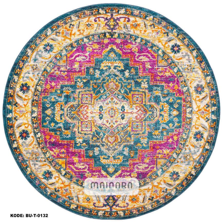 Karpet Tradisional (BU-T-0132) - Blue,Purple,Pink,Yellow