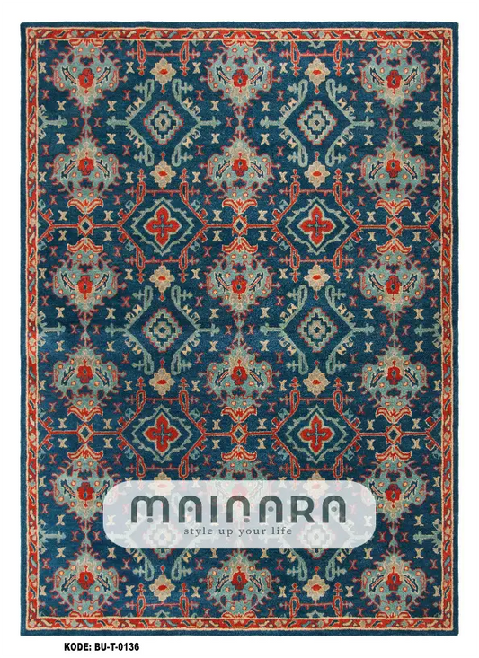 Karpet Tradisional (BU-T-0136) - Blue,Red,Green