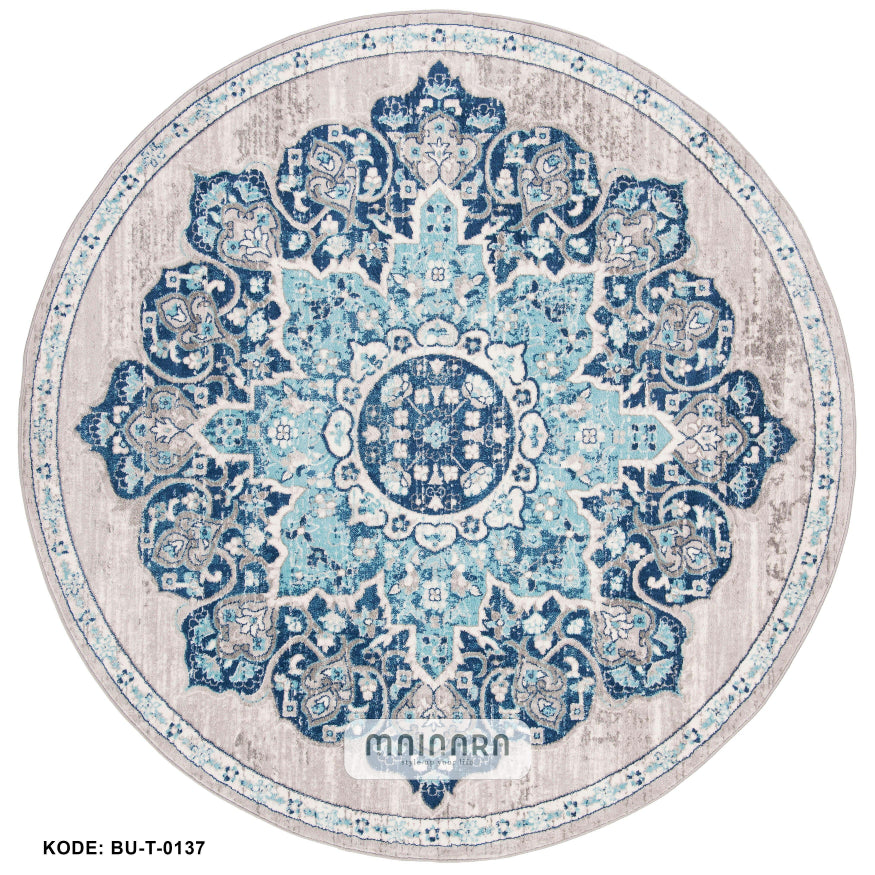 Karpet Tradisional (BU-T-0138) - Blue,Grey
