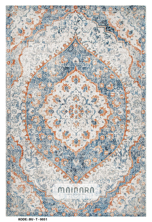 Karpet Tradisional (BU-T-0140) - Blue,Grey,Orange