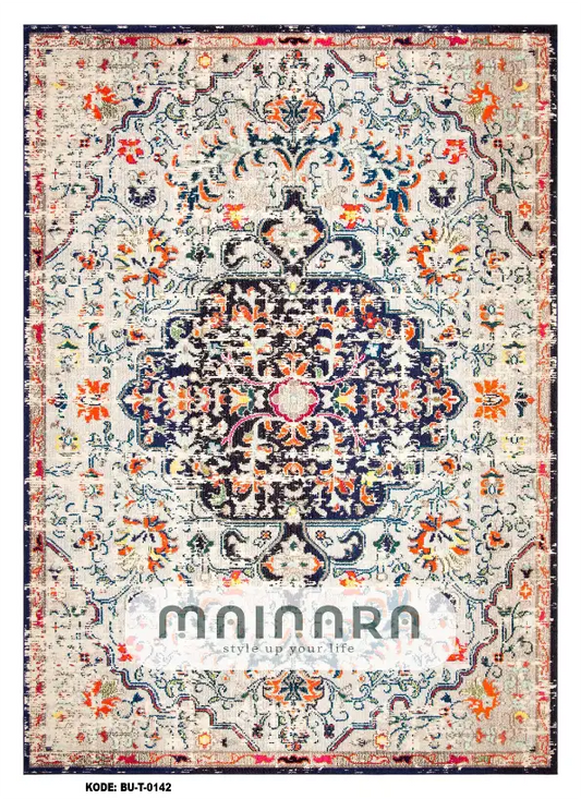 Karpet Tradisional (BU-T-0142) - Blue,Orange,Navy