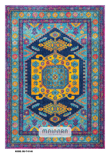 Karpet Tradisional (BU-T-0146) - Blue,Purple,Orange