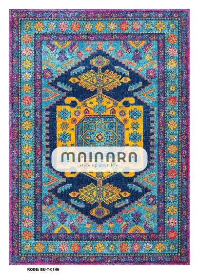 Karpet Tradisional (BU-T-0146) - Blue,Purple,Orange